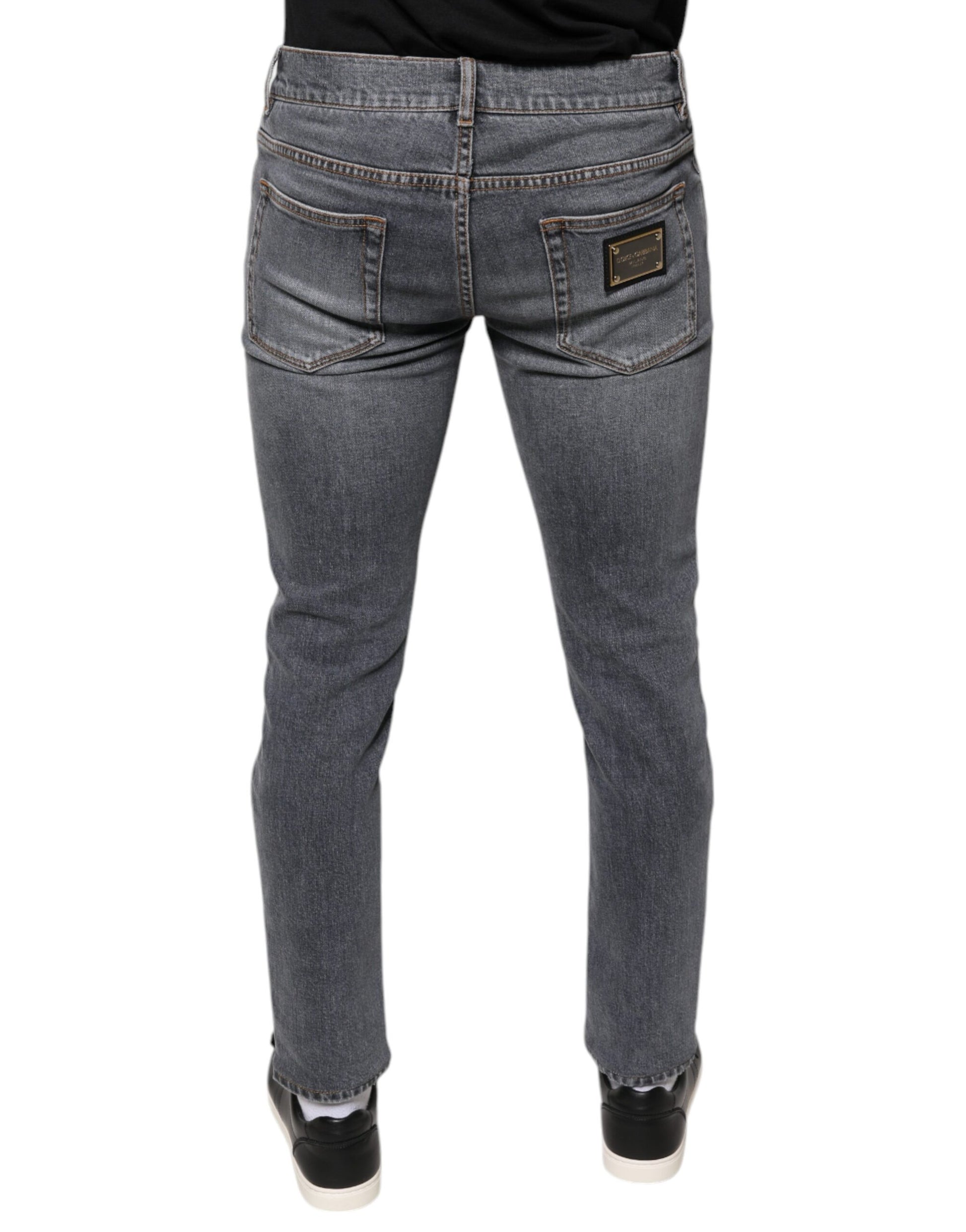 Dark Gray Cotton Stretch Skinny Denim Jeans