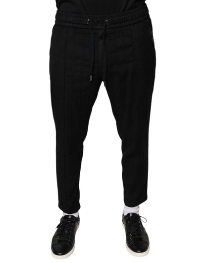 Black Wool Jogger Jogging Pants