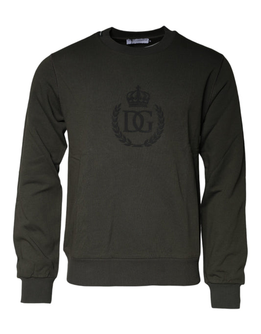 Army Green Crown Cotton Sweatshirt Sweater