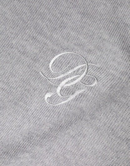 Light Gray Wool Crew Neck Pullover Sweater