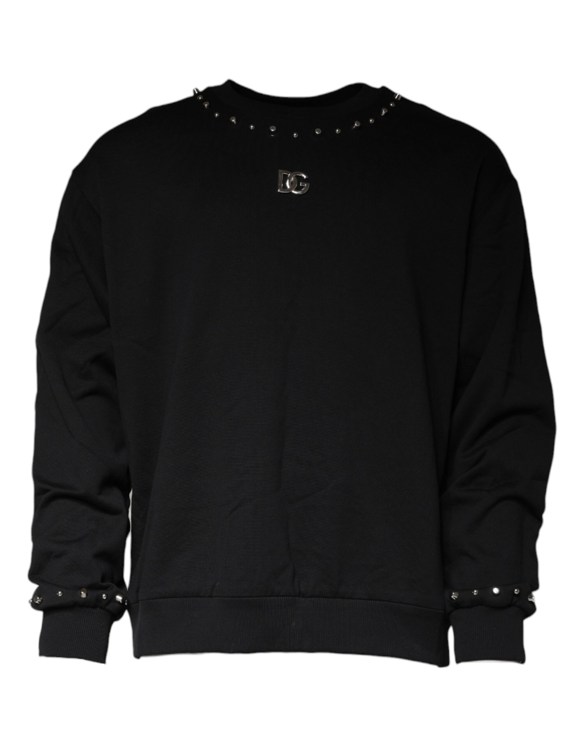 Black Logo Stud Pullover Sweatshirt Sweater