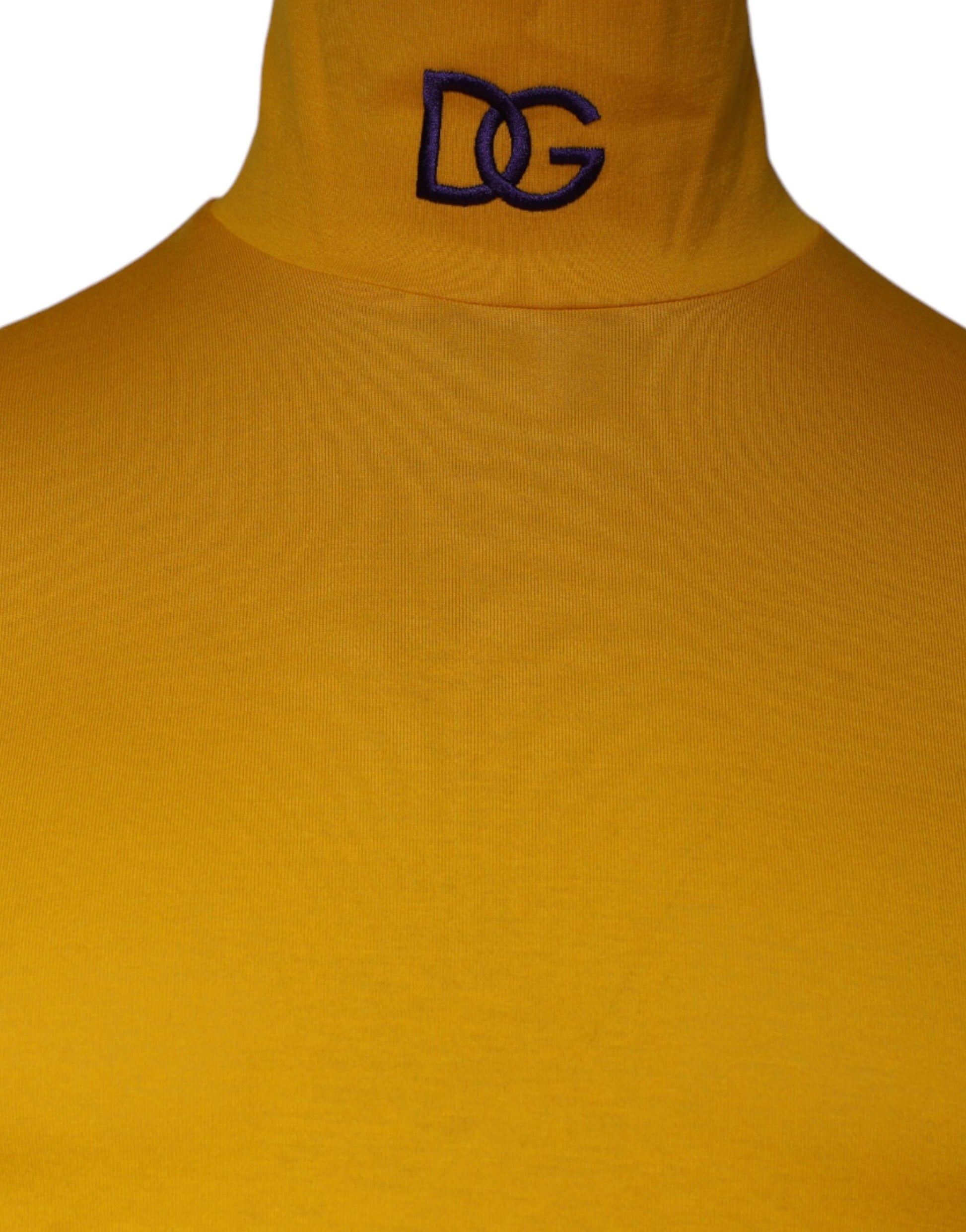 Yellow DG Long Sleeve Turtleneck Pullover Sweater