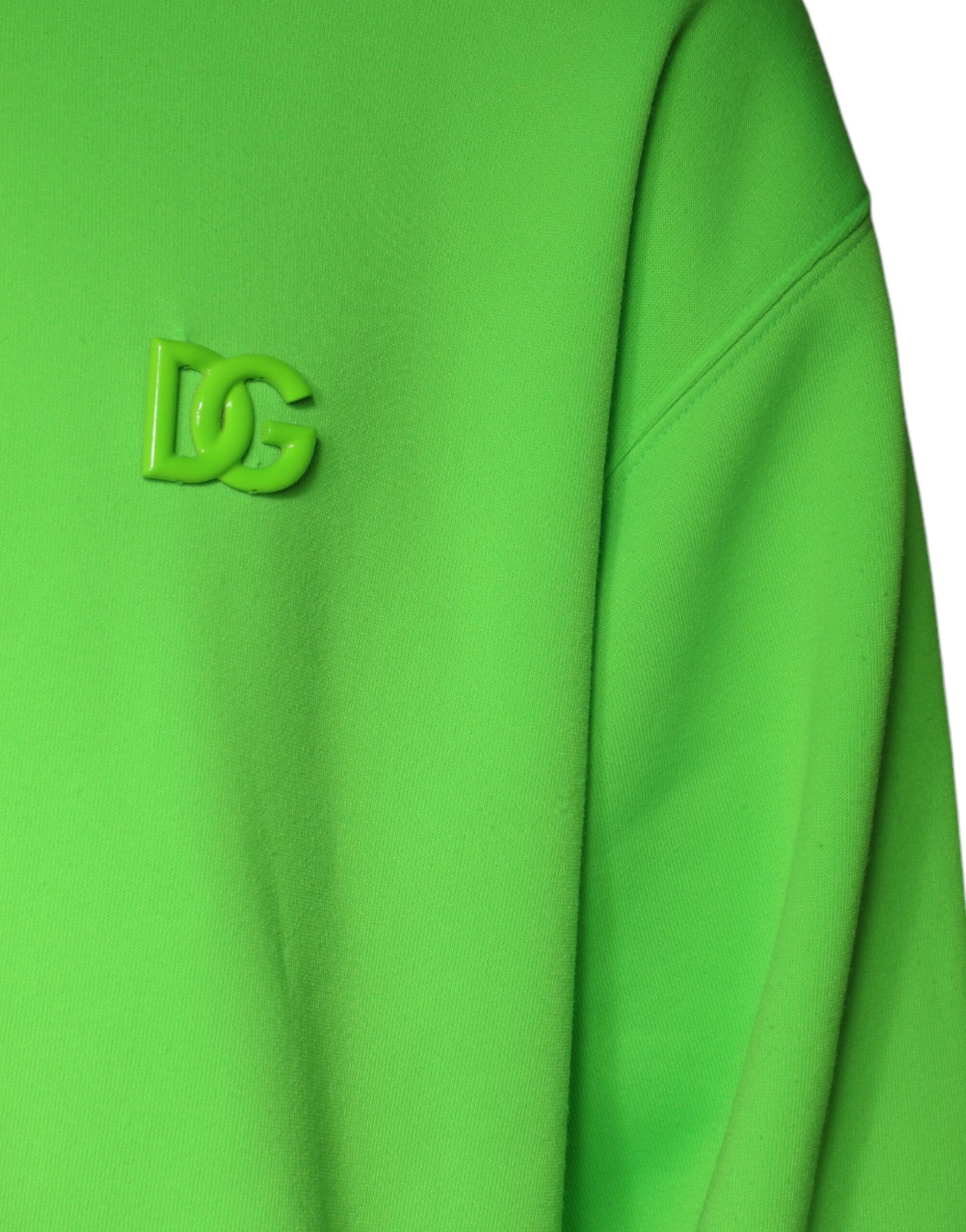 Green Logo Hooded Pullover Men Sweatshirt Sweater