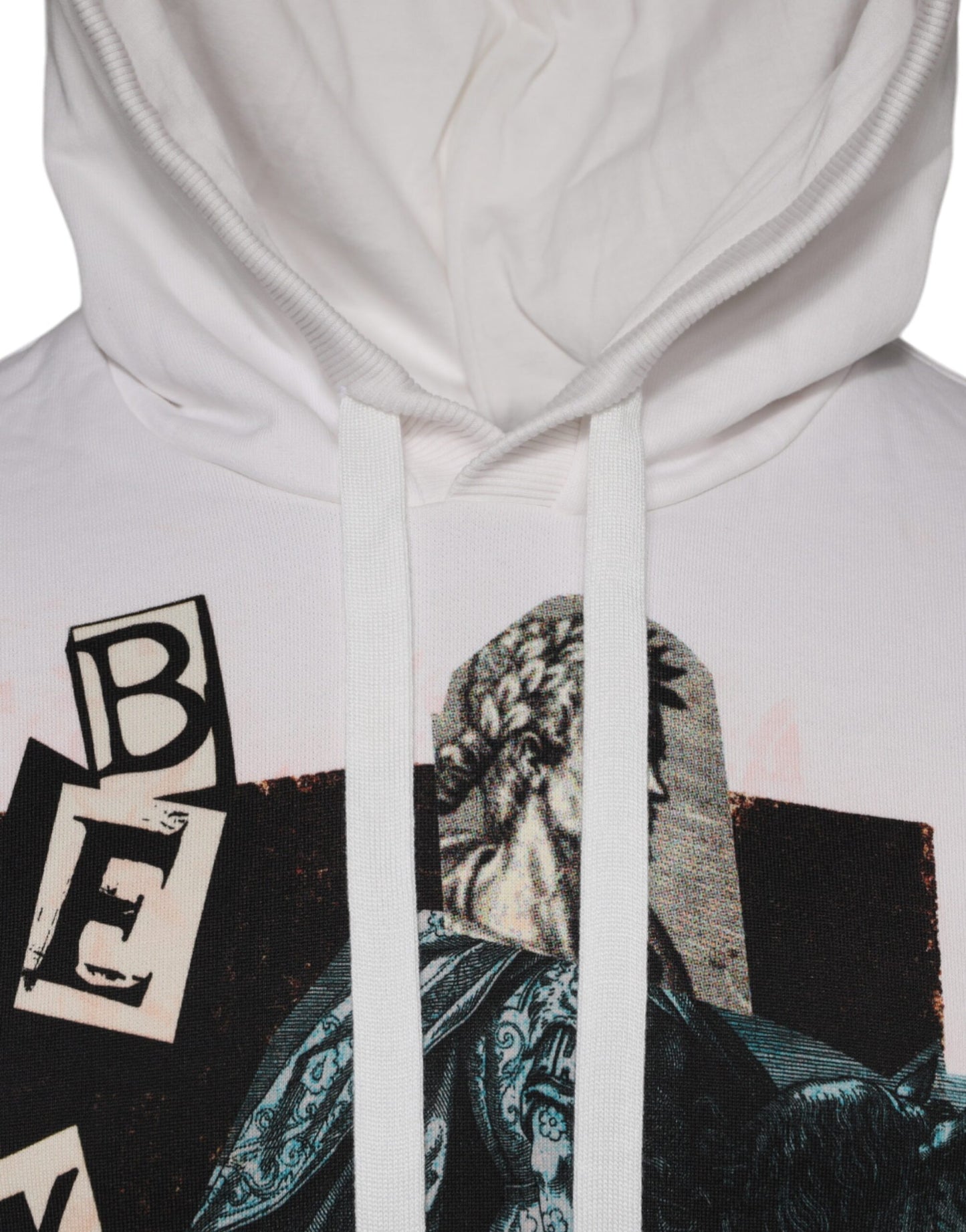 White Caesar Cotton Hooded Pullover Sweater