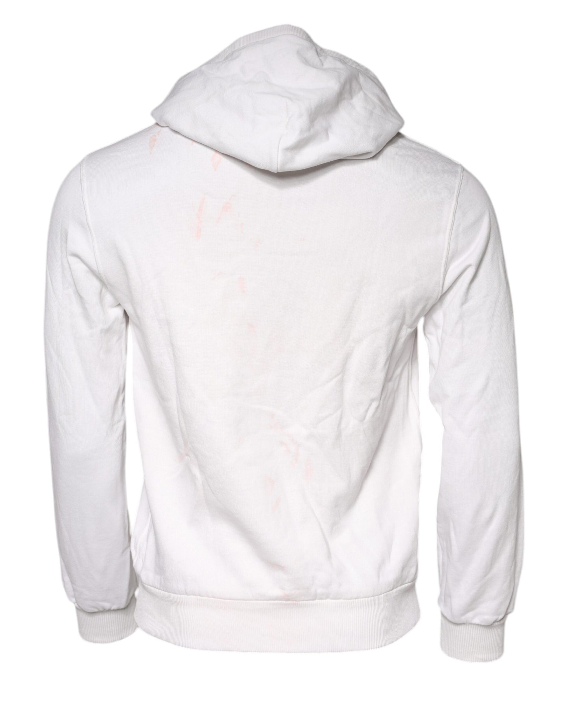 White Caesar Cotton Hooded Pullover Sweater