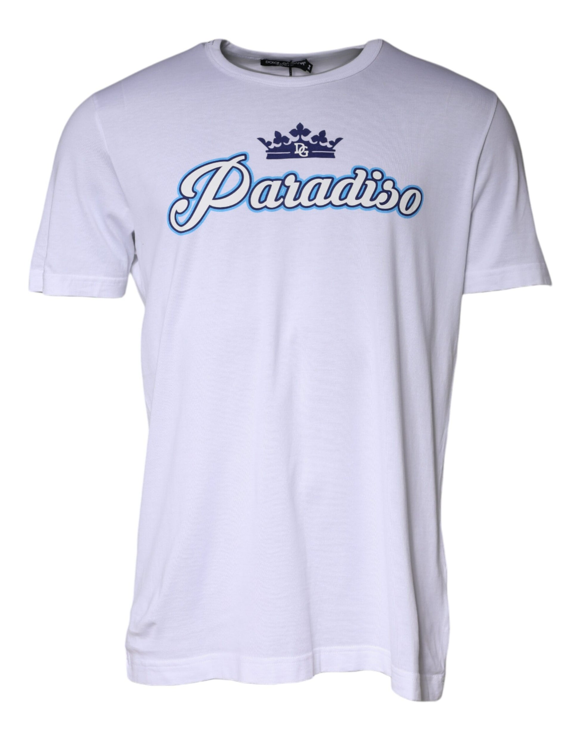 White Paradiso Cotton Shorts Sleeves T-shirt