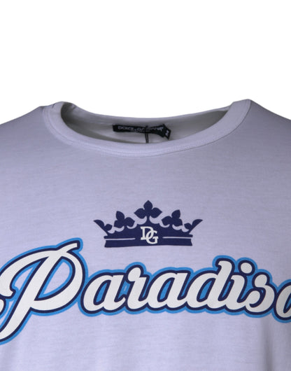 White Paradiso Cotton Shorts Sleeves T-shirt