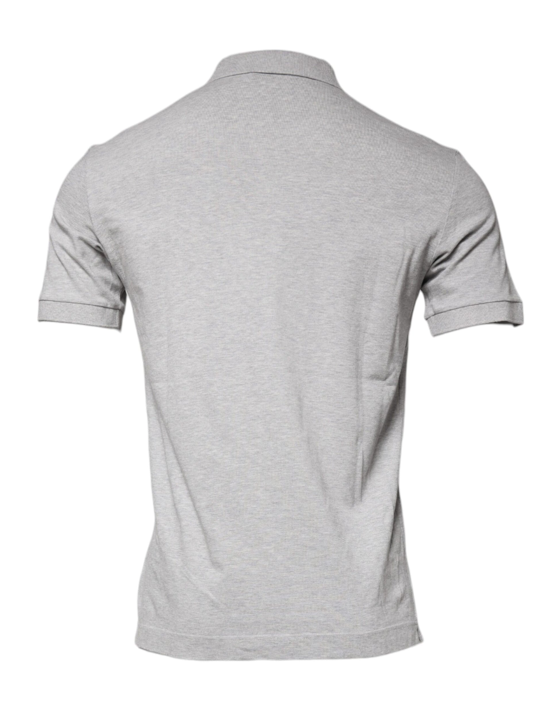 Gray Crown Collared Short Sleeve Polo T-shirt