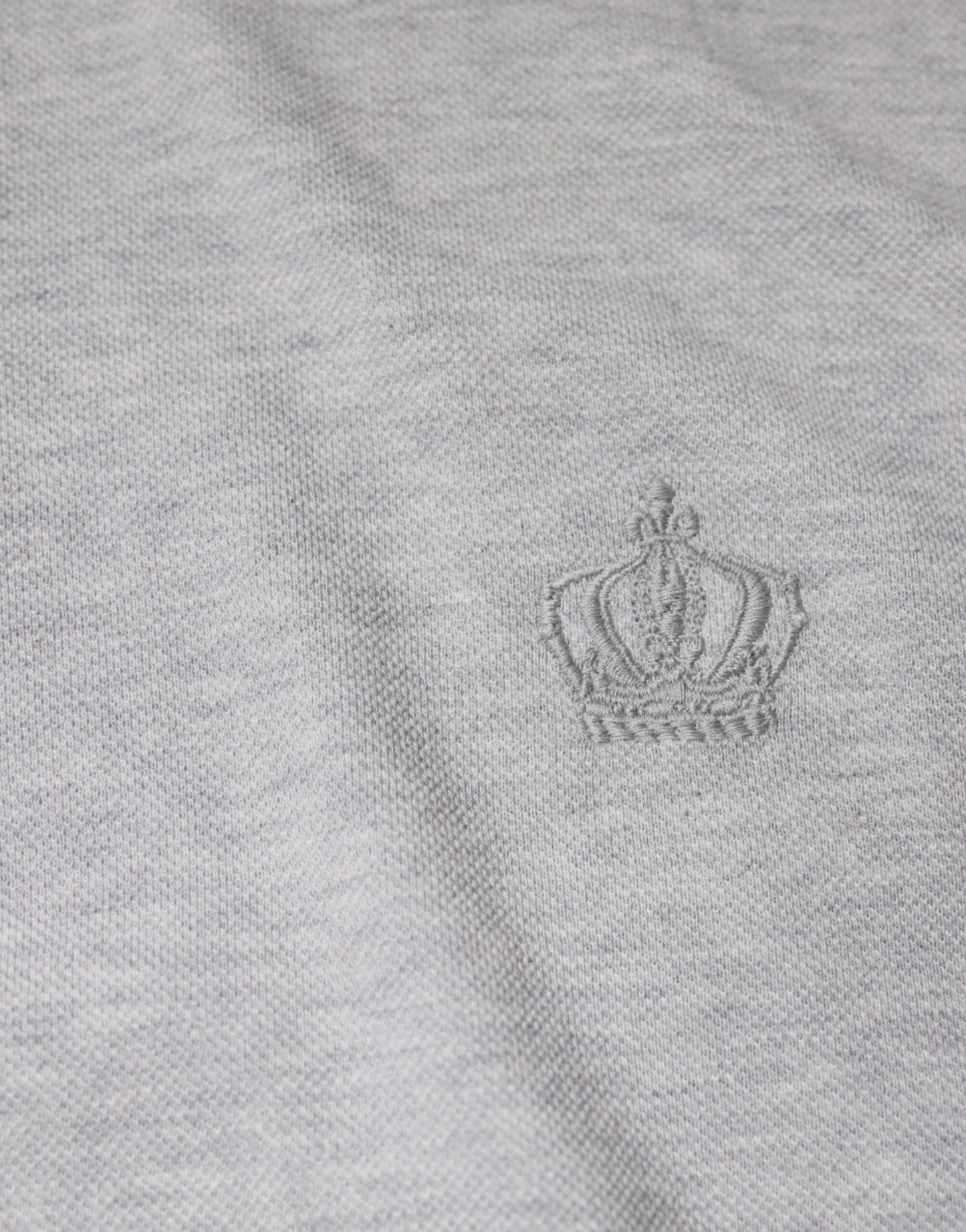 Gray Crown Collared Short Sleeve Polo T-shirt