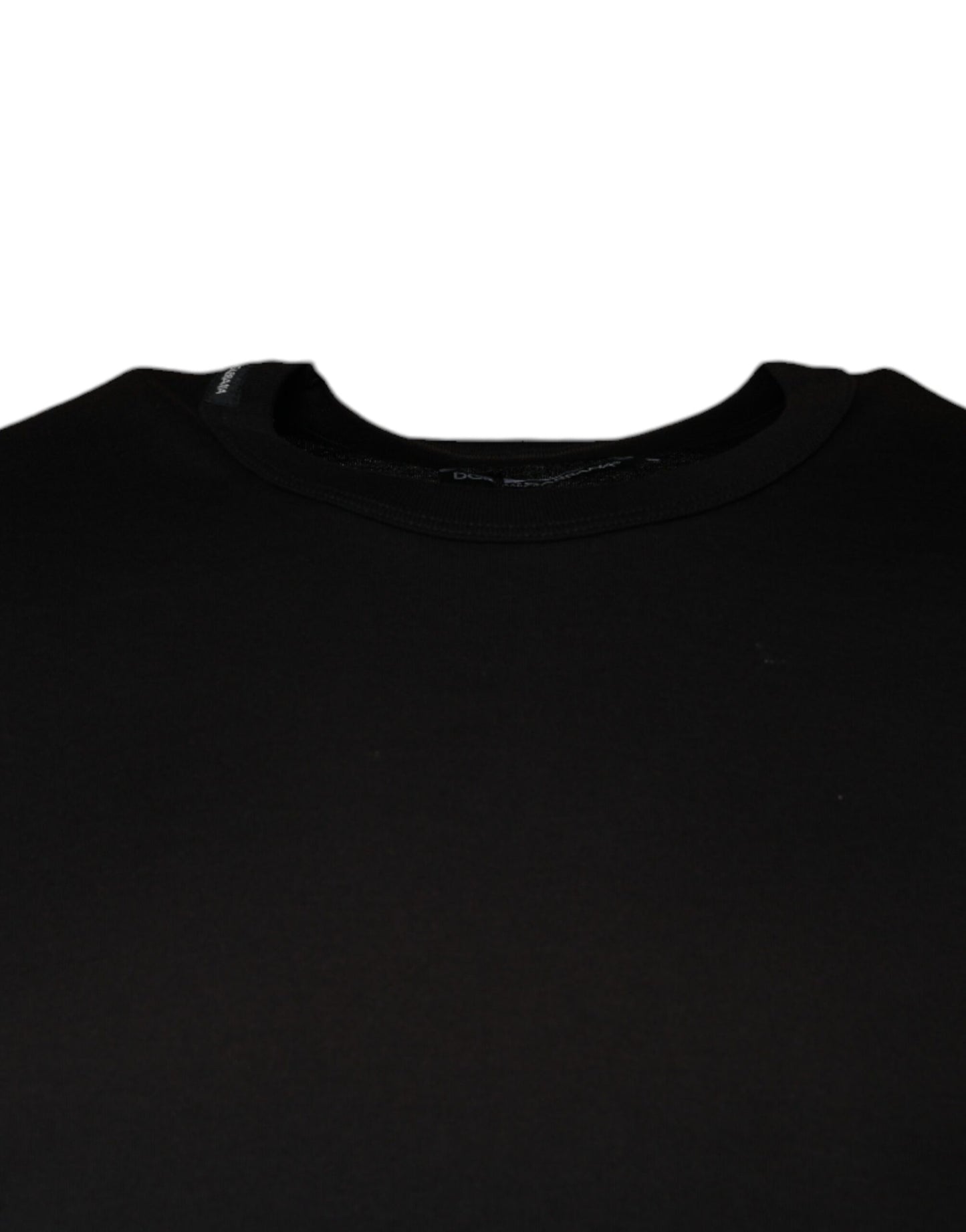 Black Cotton Round Neck Short Sleeve T-shirt