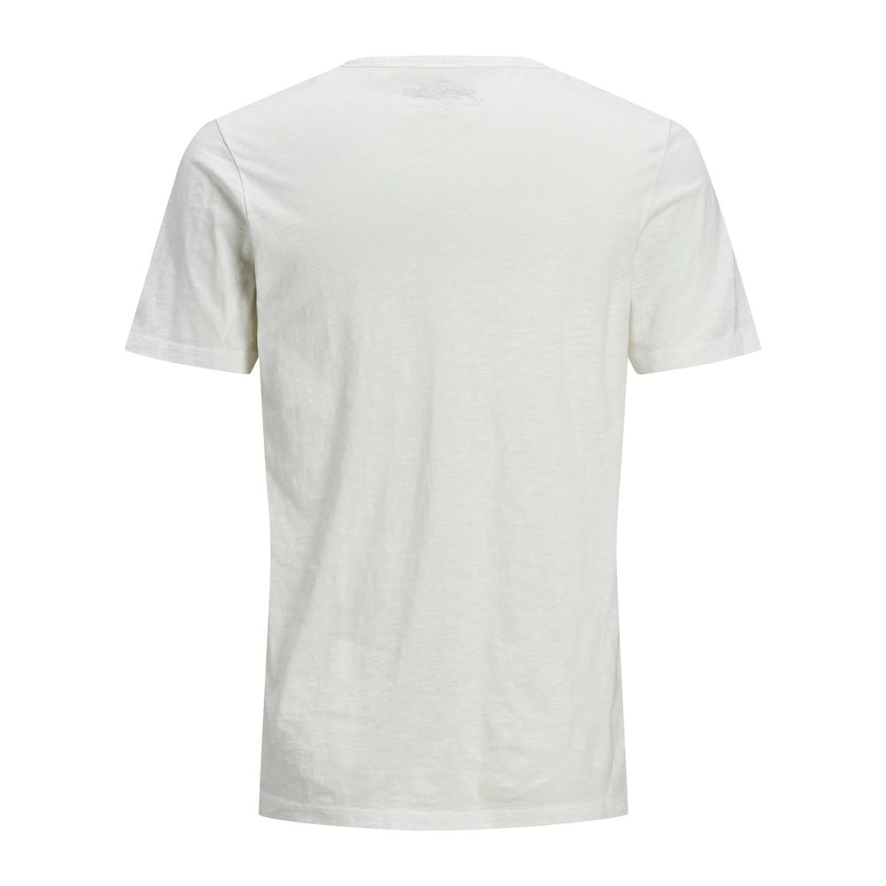 Cream Flamed Cotton T-Shirt