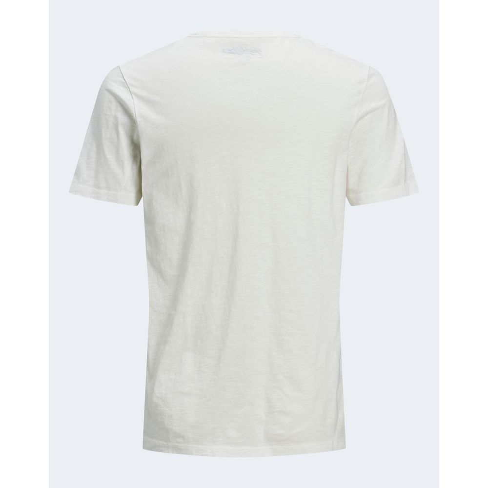 Cream Flamed Cotton T-Shirt