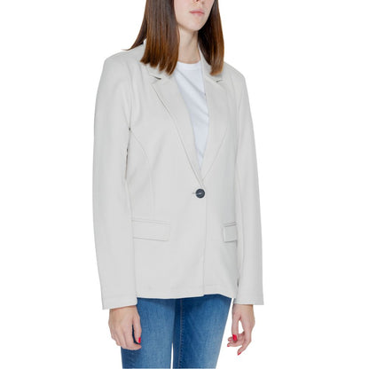 Beige Polyester Suits & Blazer