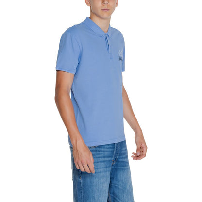 Blue Cotton Polo Shirt