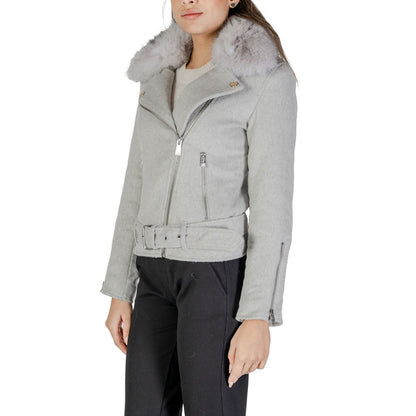 Gray Polyester Jackets & Coat