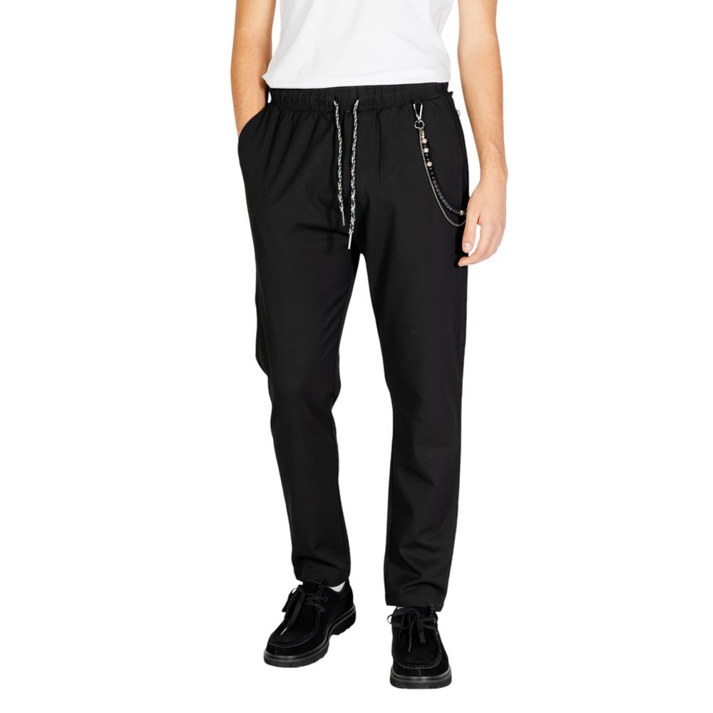 Black Polyester Jeans & Pant