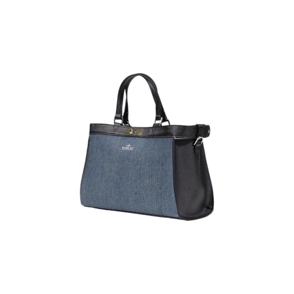 Blue Cotton Handbag