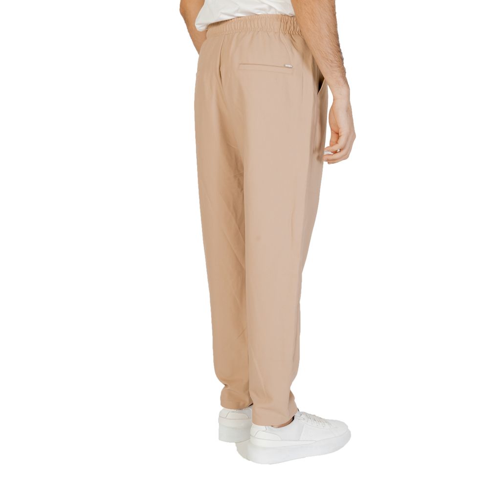 Beige Polyester Jeans & Pant