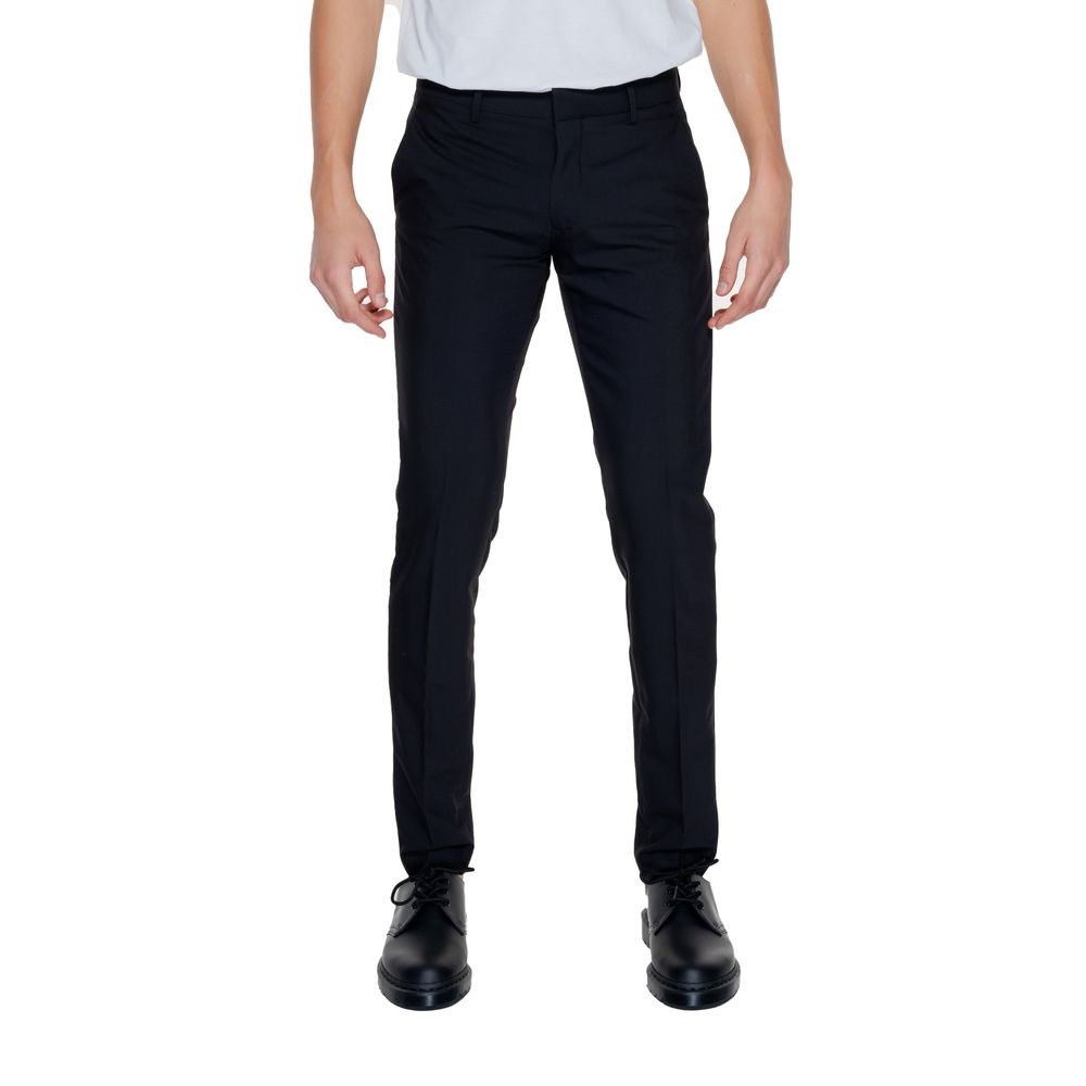 Black Polyester Jeans & Pant