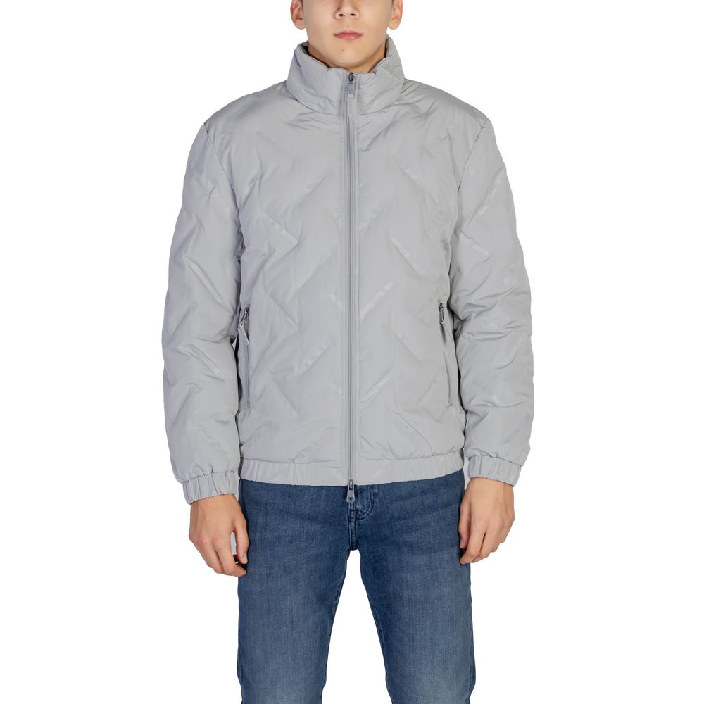 Gray Polyester Jackets & Coat