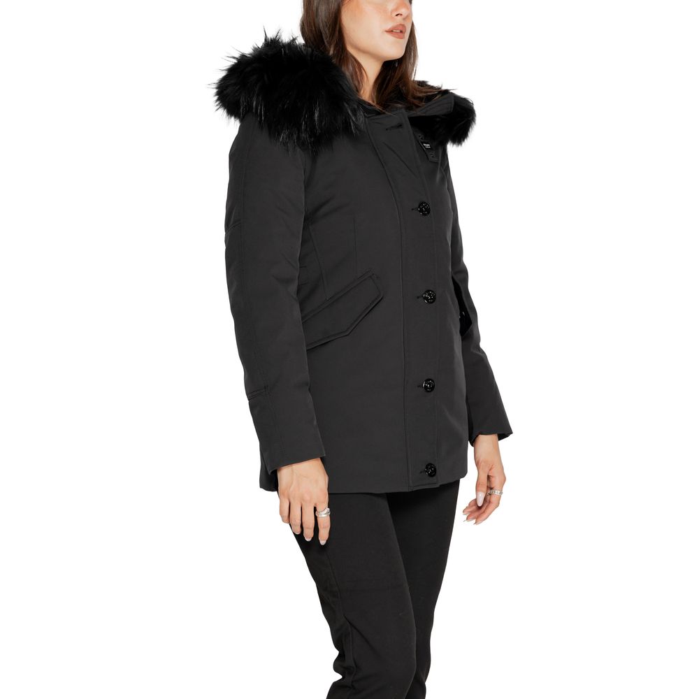 Black Polyester Jackets & Coat