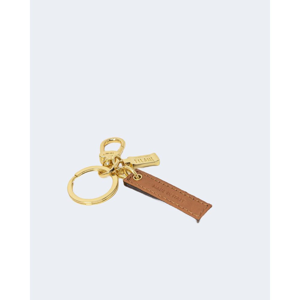 Beige Leather Keychain