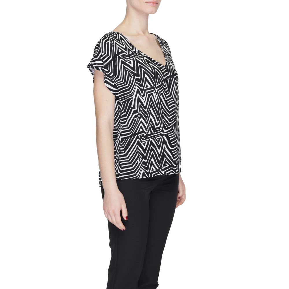 Black And White Viscose Tops & T-Shirt