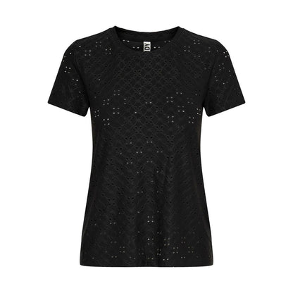 Black Polyester Tops & T-Shirt