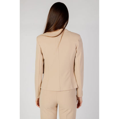 Beige Polyester Suits & Blazer