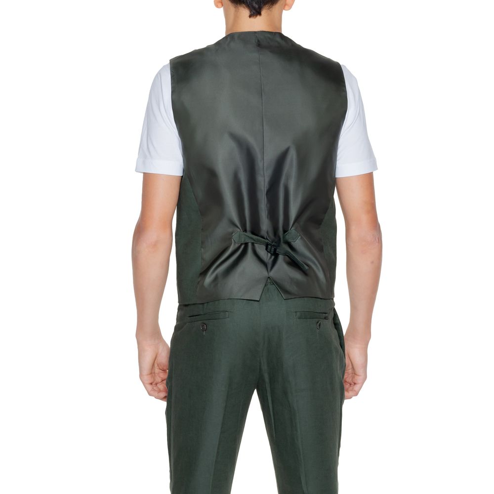 Green Linen Vest