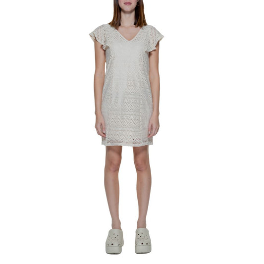 Beige Polyester Dress