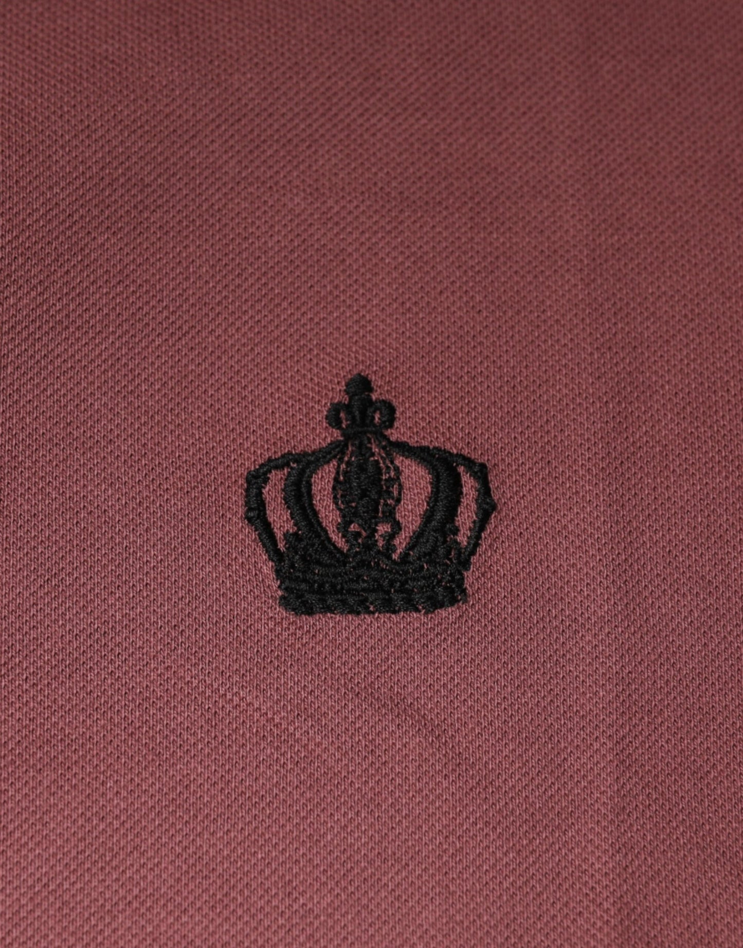 Pink Crown Embroidery Collared Polo T-shirt