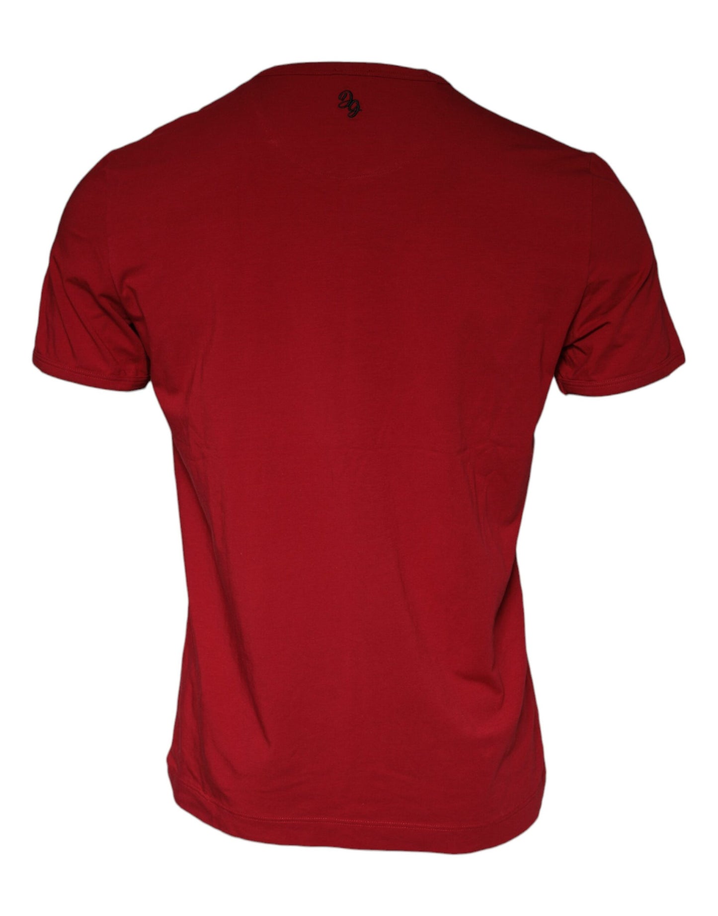 Red Cotton Round Neck Short Sleeve T-shirt