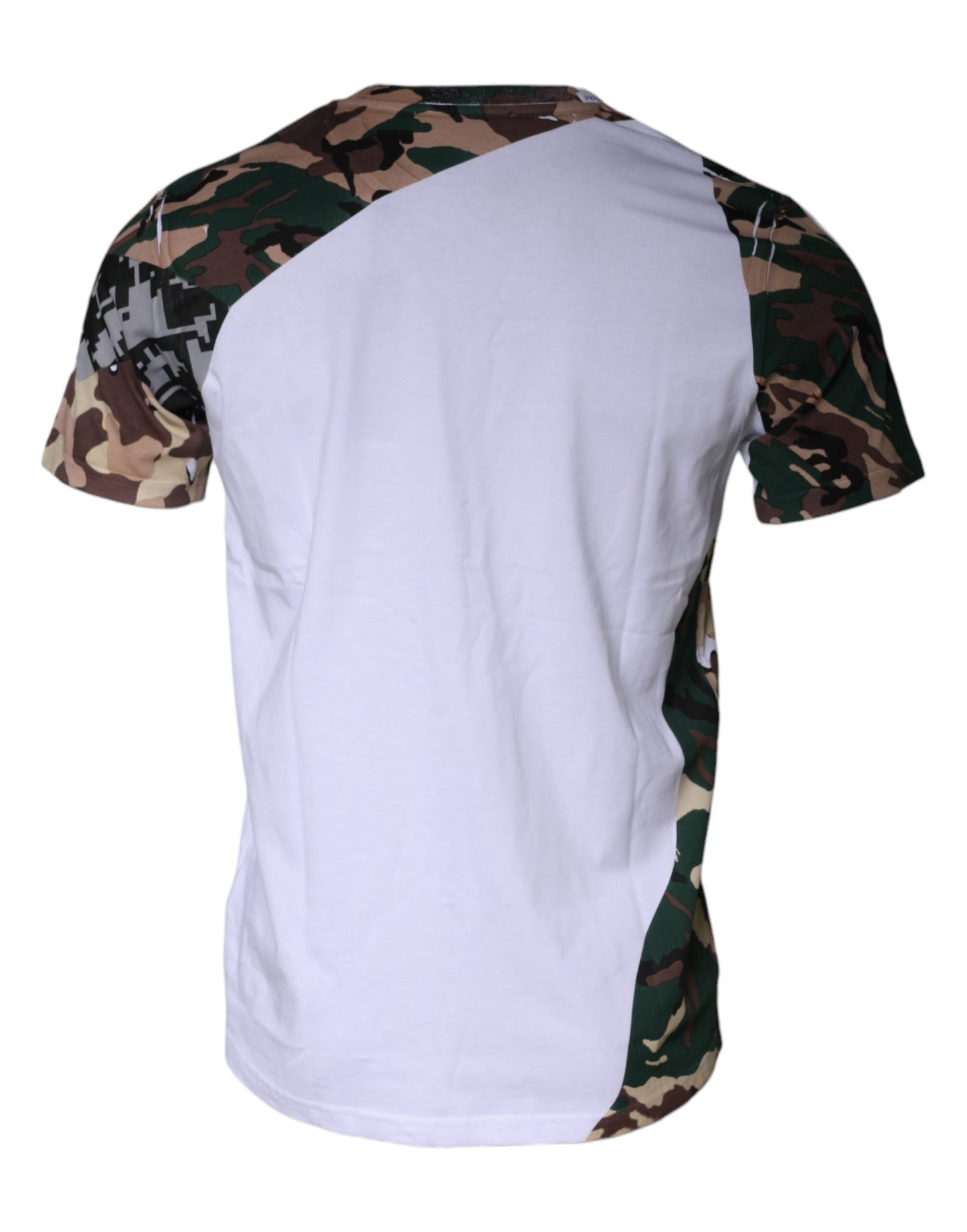 White Camouflage Stars Crew Neck T-shirt