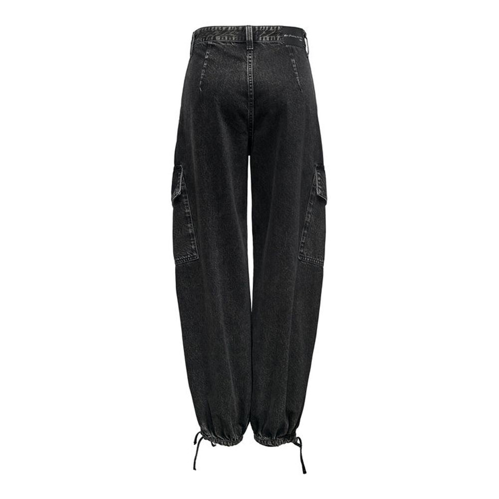 Black Cotton Jeans & Pant