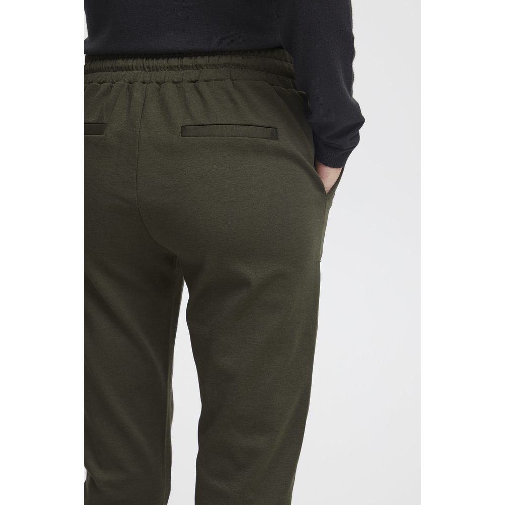 Green Polyester Jeans & Pant