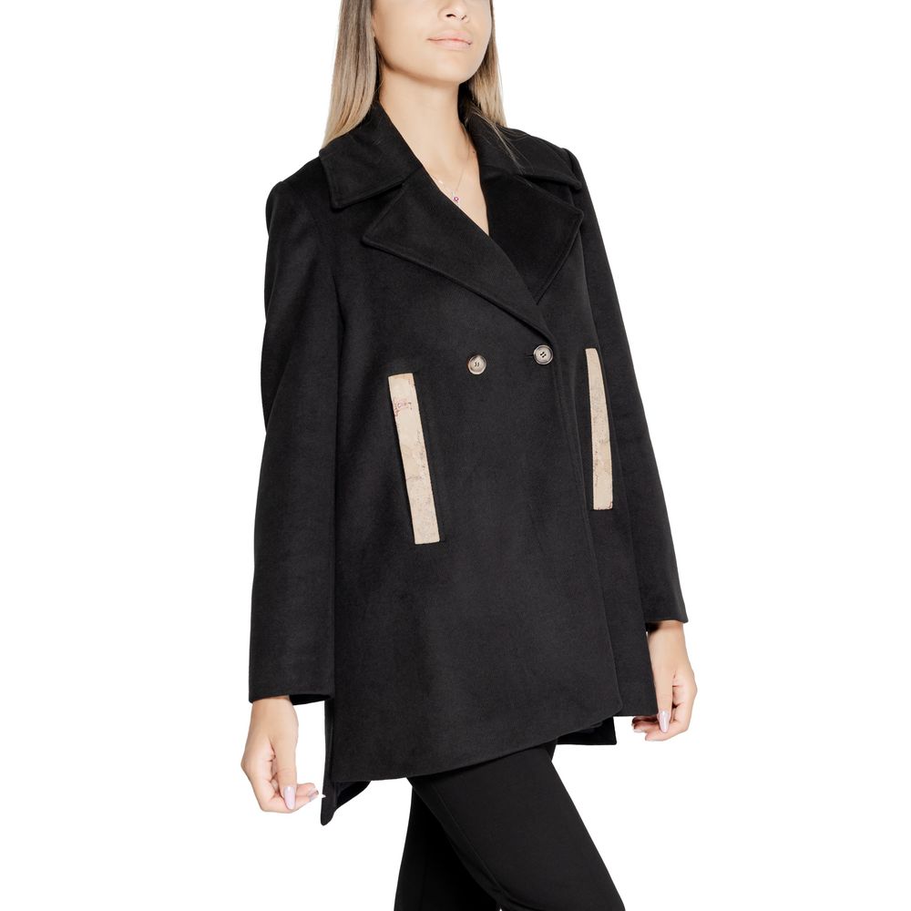 Black Polyester Jackets & Coat