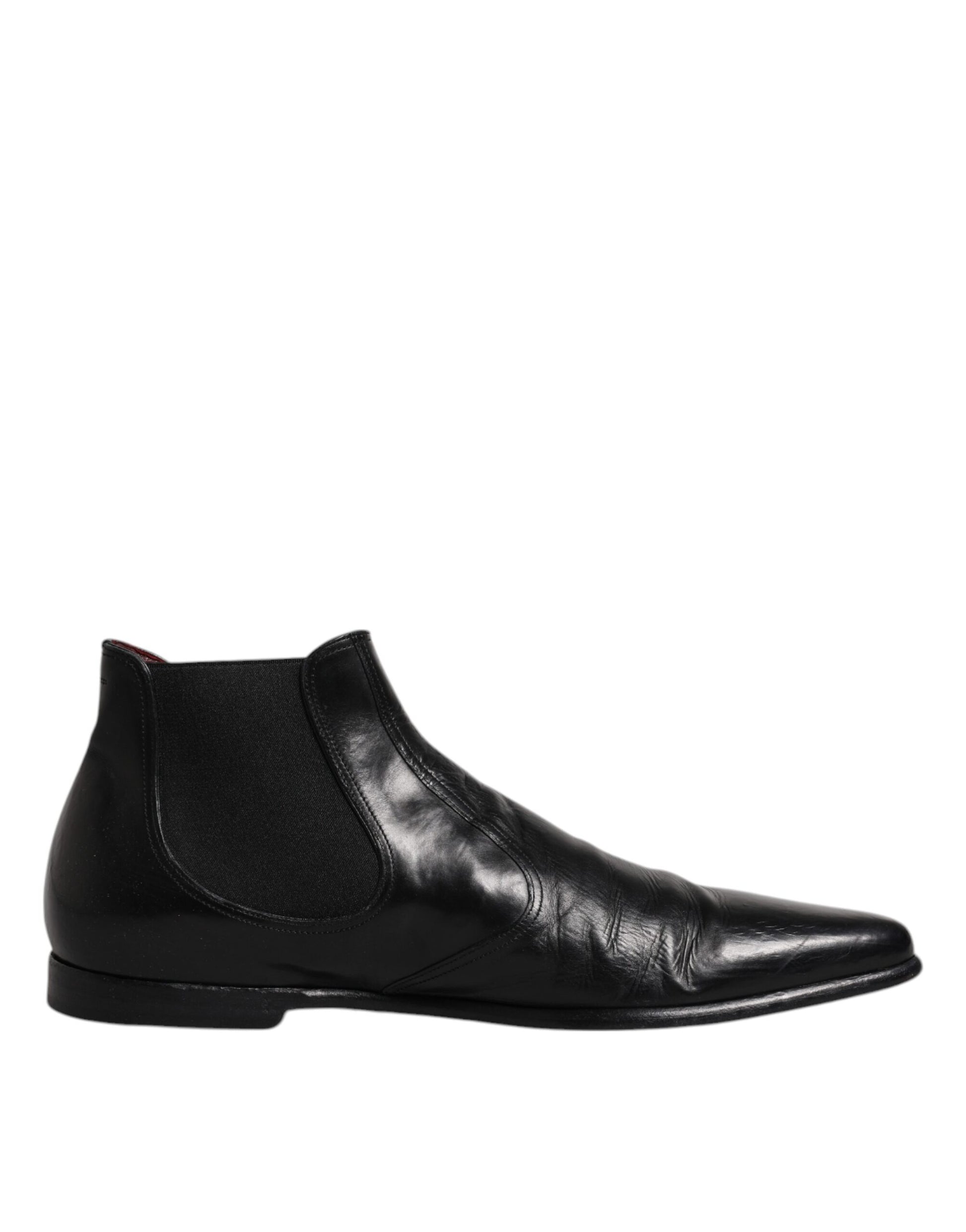 Black Leather Chelsea Men Ankle Boots Shoes