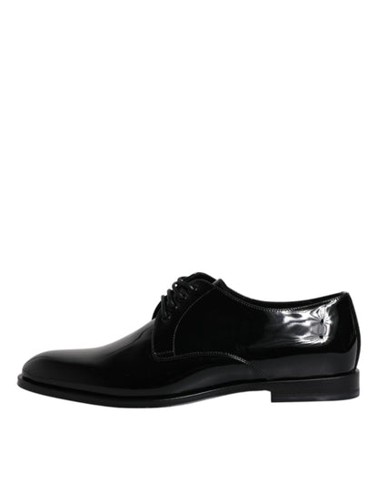 Black Patent Leather Derby Formal Dress Shoes