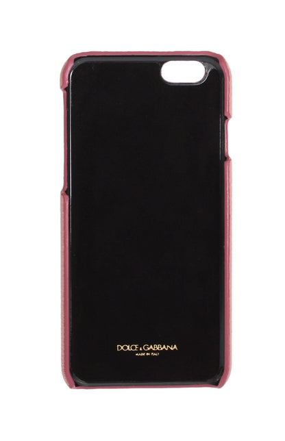 Chic Pink Leather Crystal iPhone Case