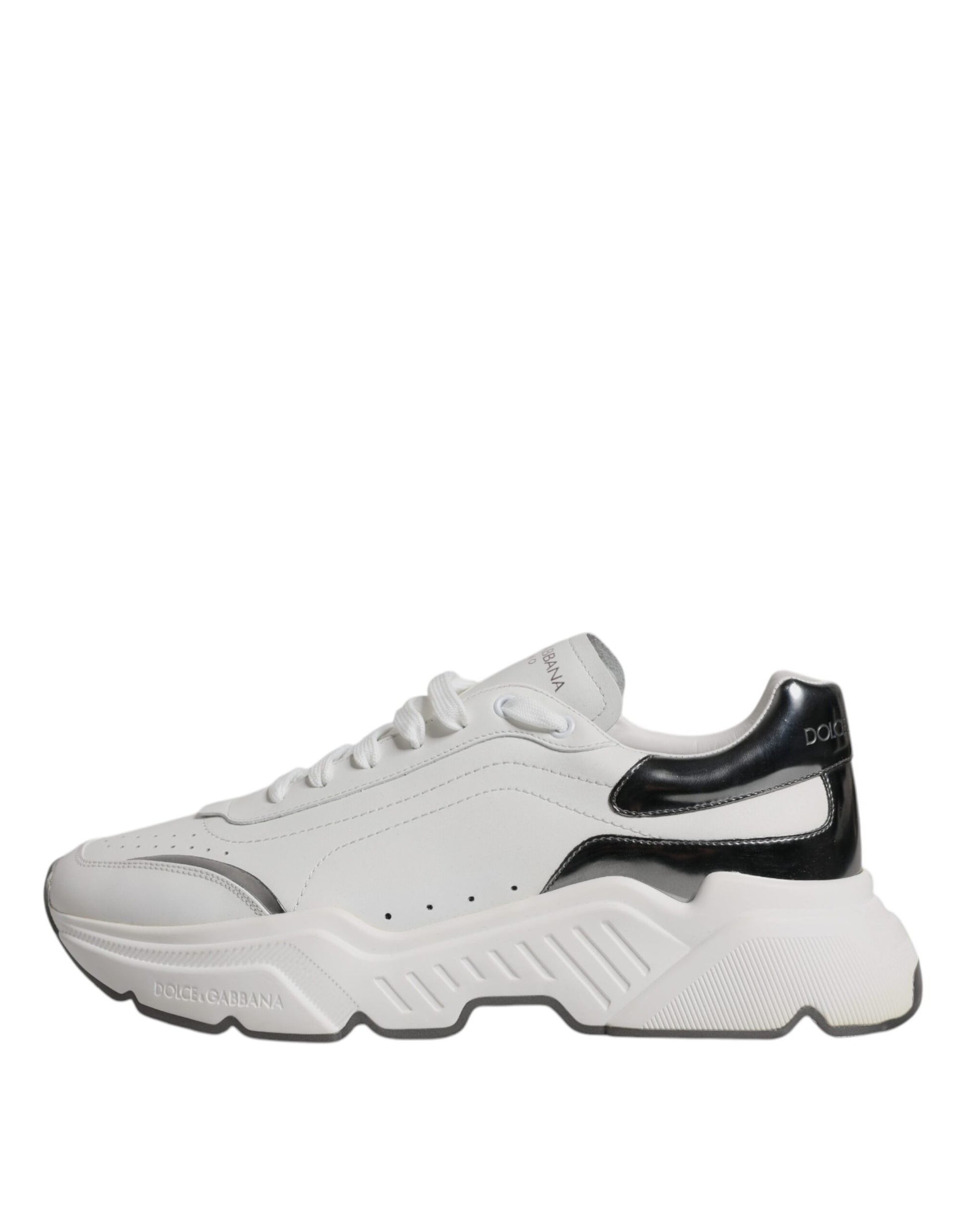 White Silver DAYMASTER Leather Sneakers Shoes