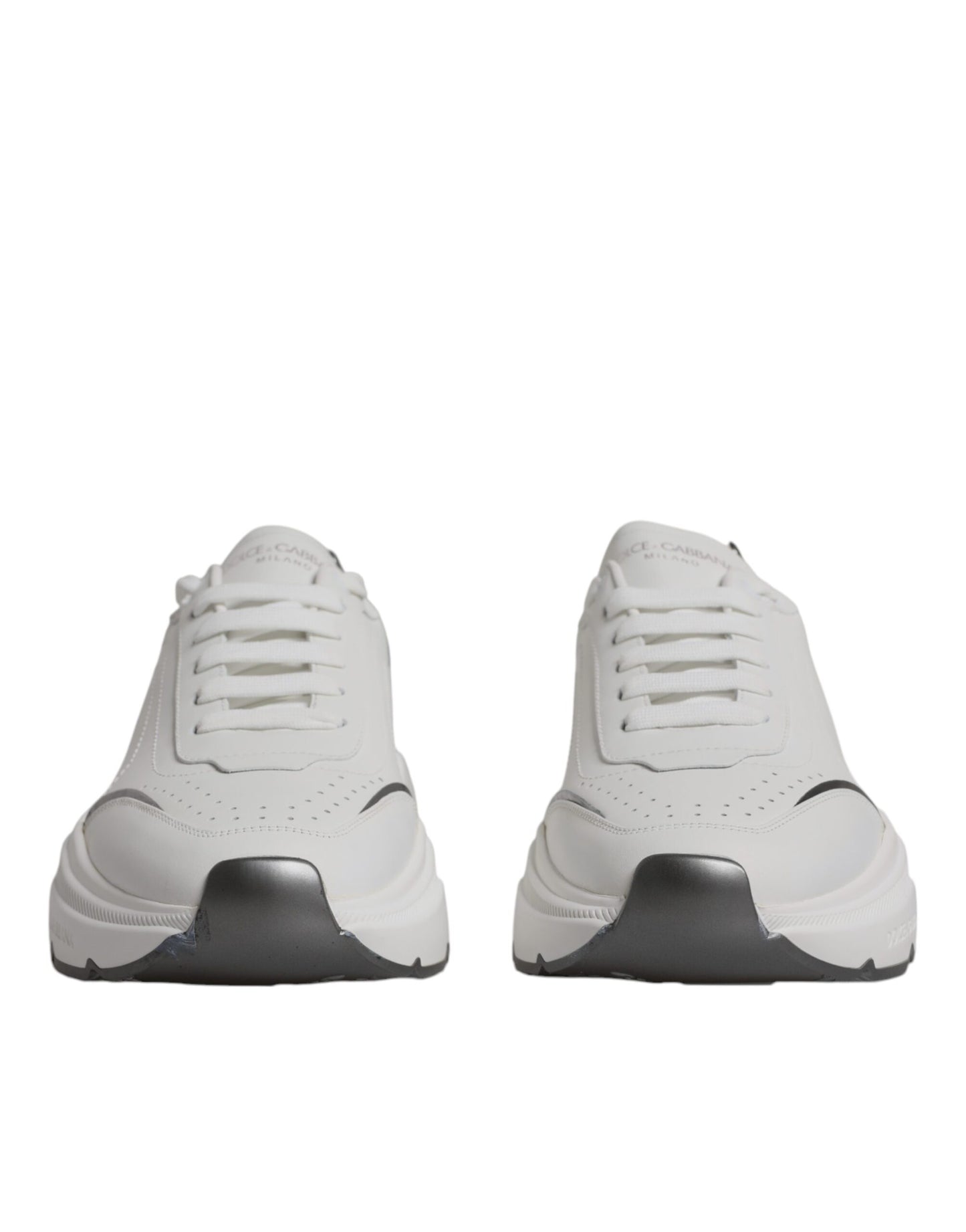 White Silver DAYMASTER Leather Sneakers Shoes