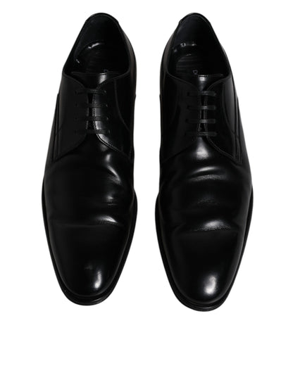 Black Leather Derby Formal Men Dress Shoes