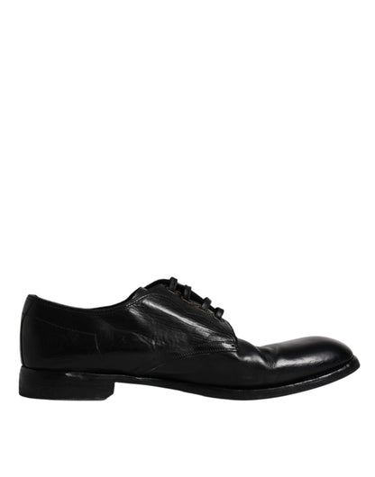 Black Leather Derby Formal Men Dress Shoes