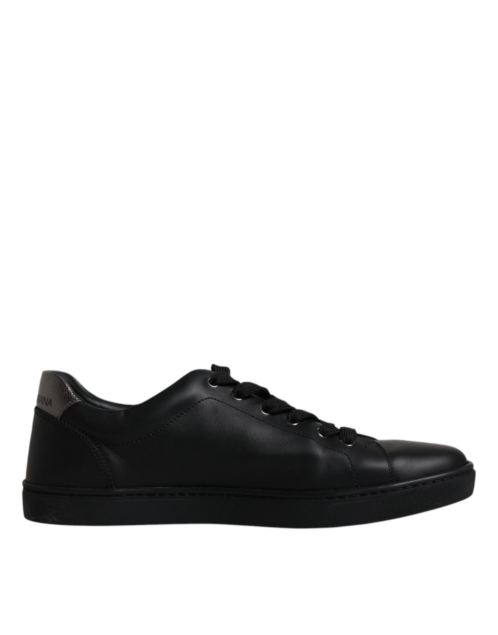 Black Leather London Heart Men Sneakers Shoes