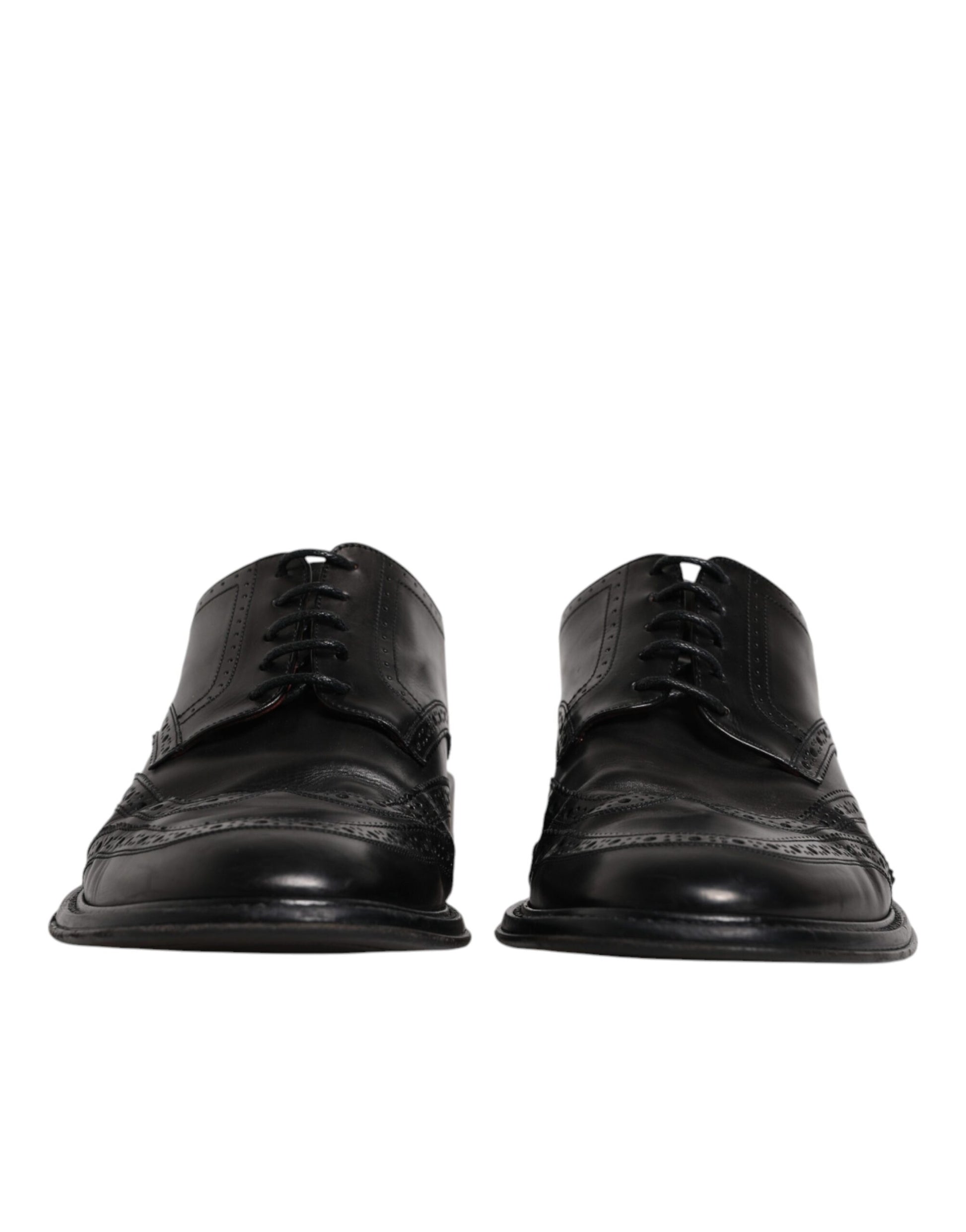 Black Leather Derby Wingtip Formal Shoes