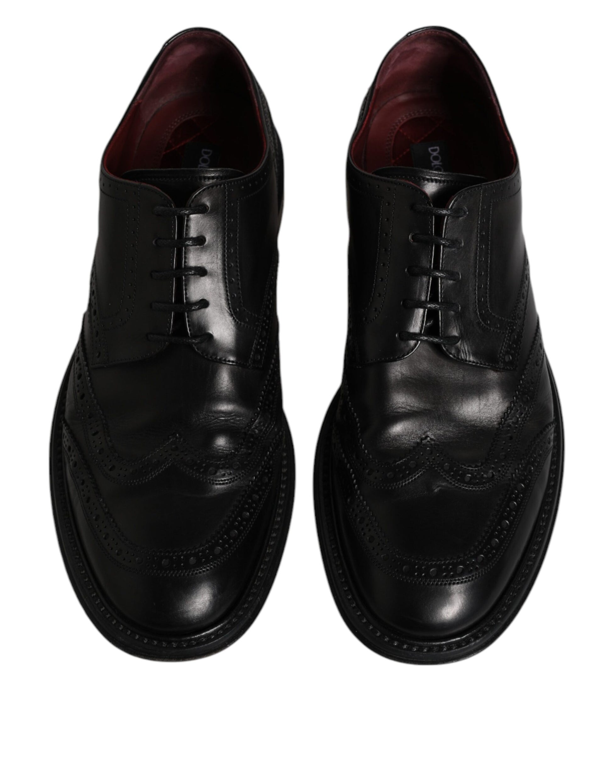 Black Leather Derby Wingtip Formal Shoes