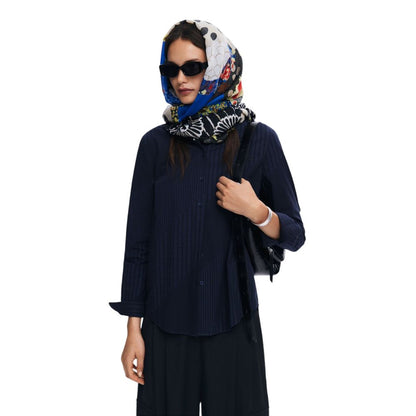 Blue Polyester Scarf