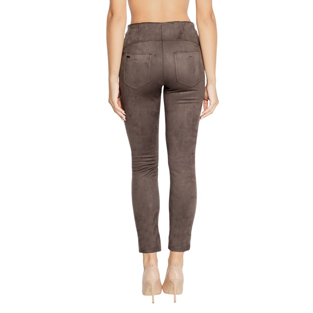 Brown Polyester Jeans & Pant