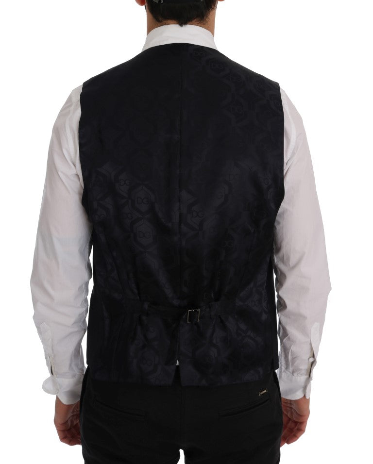 Sleek Striped Wool Blend Waistcoat Vest